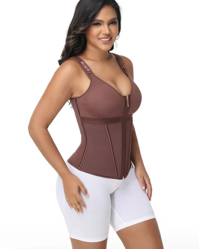 ShapeSave® Latex Boned Waist Trainer Vest with Built-in Bra