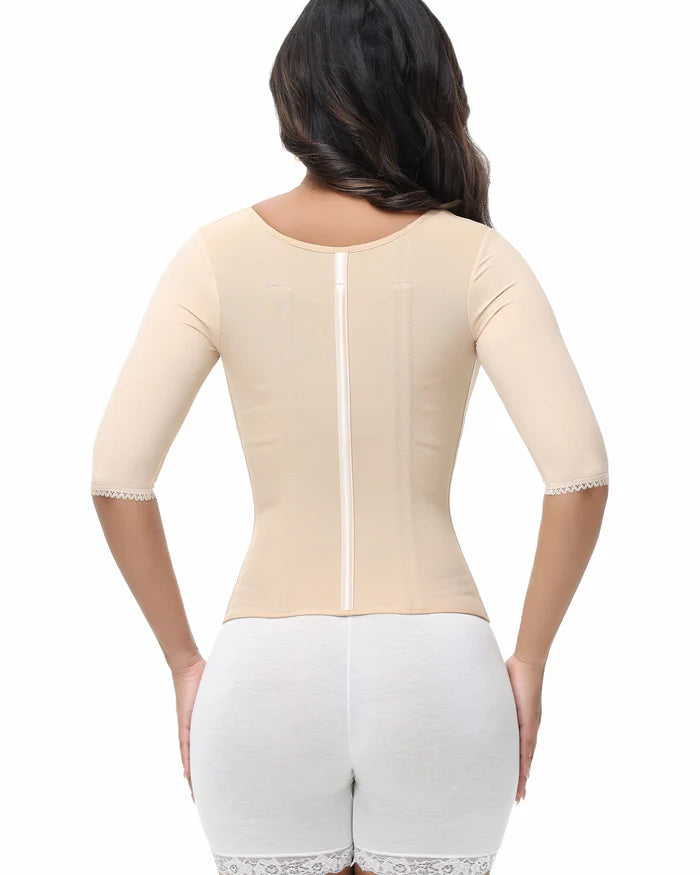 ShapeSave® High Compression Fajas Colombianas Half Sleeve V-Neck Waist Trainer