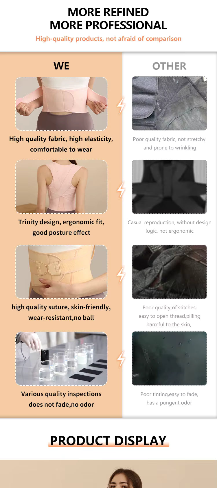 ShapeSave® Nude P-Back Adjustable Posture Correction Brace