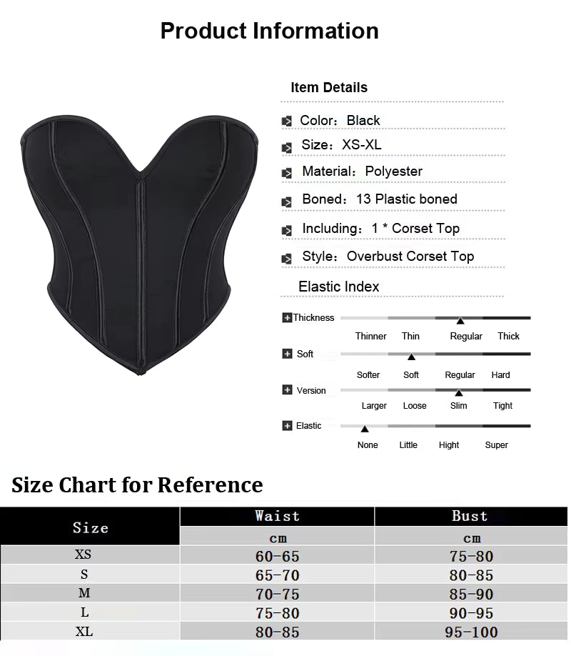 Red Corset Top Bustiers Corsets Lingerie Support Chest Satin Boned Corset Gothic Corsets Overbust Bodysuit