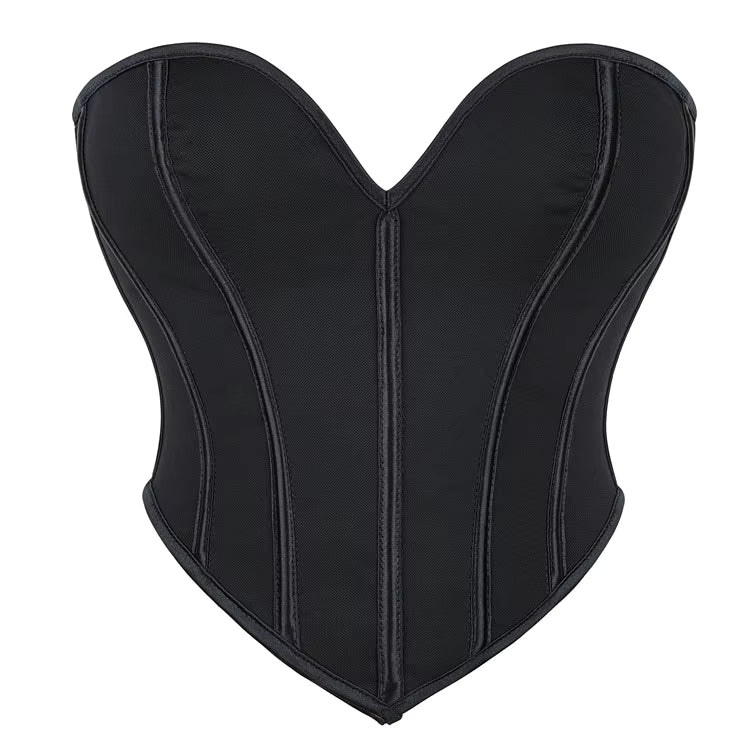Red Corset Top Bustiers Corsets Lingerie Support Chest Satin Boned Corset Gothic Corsets Overbust Bodysuit