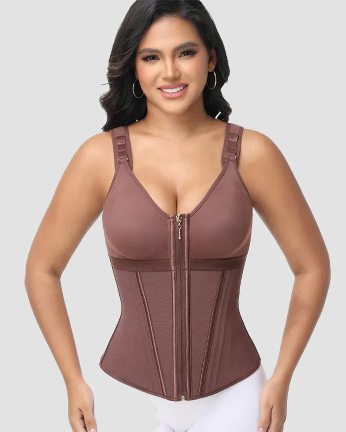 ShapeSave® Latex Boned Waist Trainer Vest with Built-in Bra