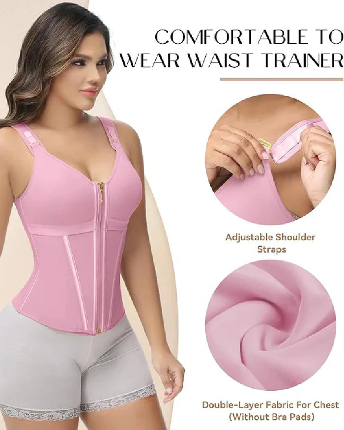 ShapeSave® Latex Boned Waist Trainer Vest with Built-in Bra