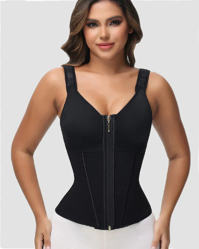 ShapeSave® Latex Boned Waist Trainer Vest with Built-in Bra